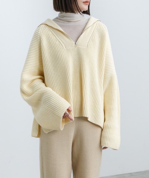 「select MOCA」 長袖ニット FREE アイボリー レディース_画像2