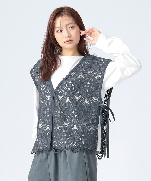 BEAMS HEART ニットジレ　Tシャツセット BEAMS HEART（ビームス ハート） tシャツ レースベスト セットプル