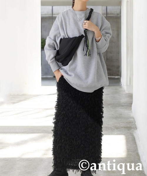 「antiqua」 タイトスカート R ブラック レディース_画像3