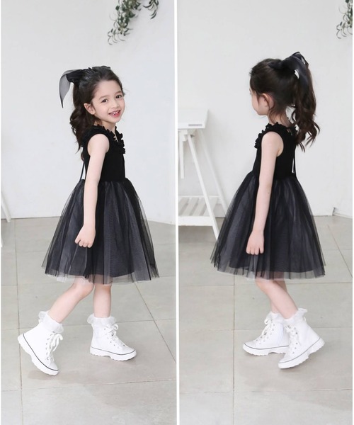 「Rora」 「KIDS」ノースリーブワンピース 140 ブラック キッズ_画像5