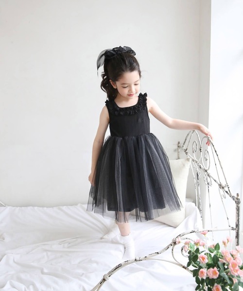 「Rora」 「KIDS」ノースリーブワンピース 140 ブラック キッズ_画像6