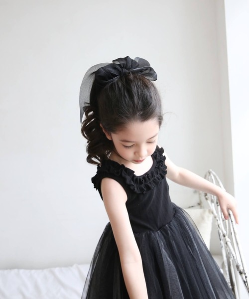 「Rora」 「KIDS」ノースリーブワンピース 140 ブラック キッズ_画像9