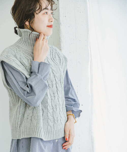 「ITEMS URBANRESEARCH」 長袖ブラウス FREE ネイビー レディース_画像2