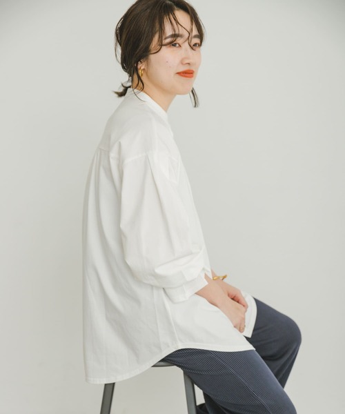 「ITEMS URBANRESEARCH」 長袖ブラウス FREE ネイビー レディース_画像9