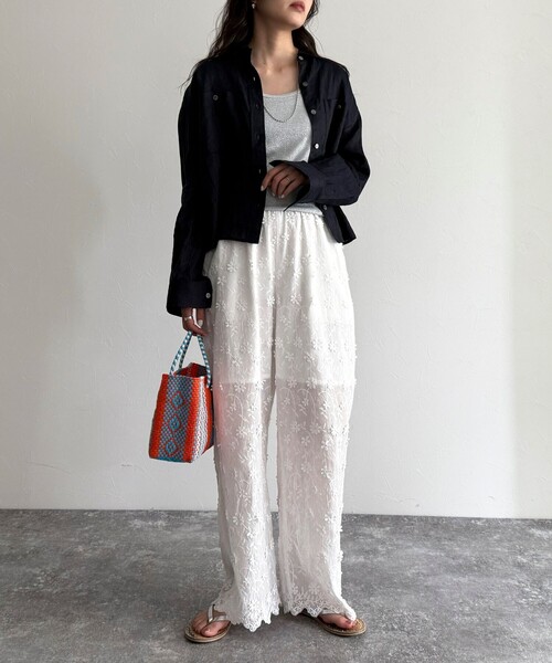 「fredy emue」 イージーパンツ 38 ブラック レディース_画像4