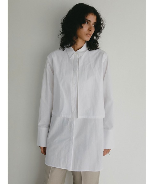 新品 25SS【HER.】ボリュームデザインブラウス HER. ブラウス シャツ レイヤードデザインシャツ レディース