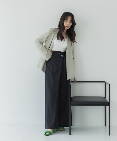 「UNITED TOKYO」 ノーカラージャケット 1 ベージュ レディースの画像