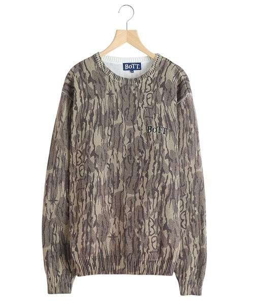 トップス BOTT CAMO PRINTED KNIT BoTT（ボット） セーター ニット BOTT / ボット：Camo Printed Knit