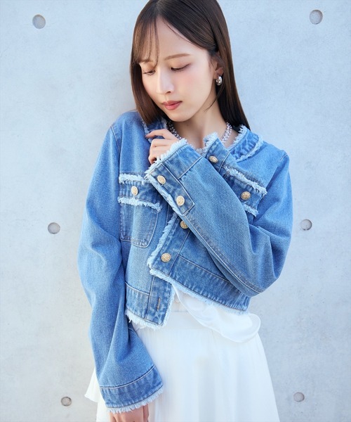AND COUTURE（アンドクチュール） デニムジャケット gジャン フリンジ