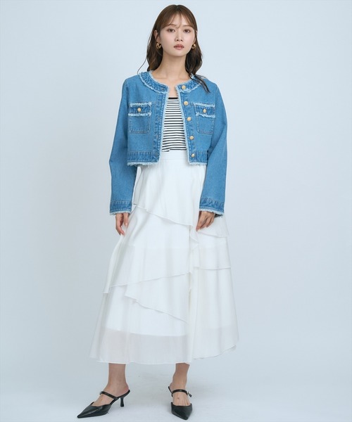 AND COUTURE（アンドクチュール） デニムジャケット gジャン フリンジ