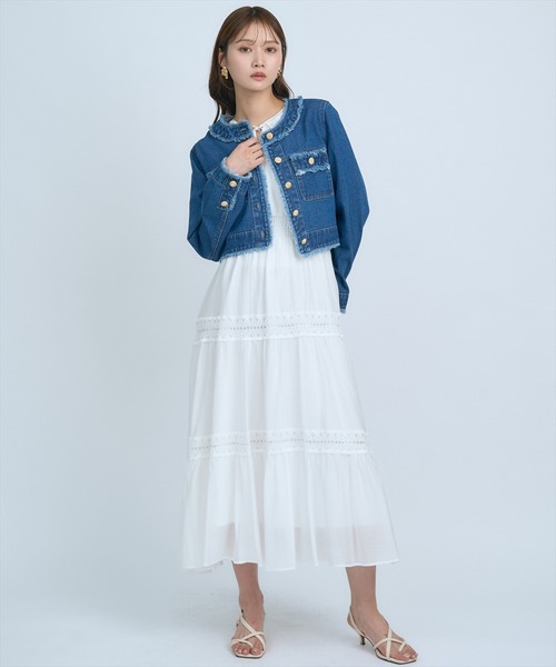 AND COUTURE（アンドクチュール） デニムジャケット gジャン フリンジ
