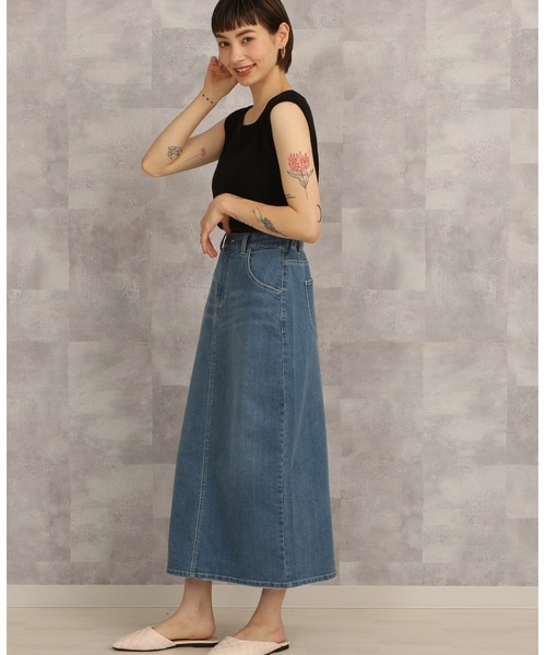 「PREFERIR」 デニムスカート SMALL ダークネイビー レディース_画像2