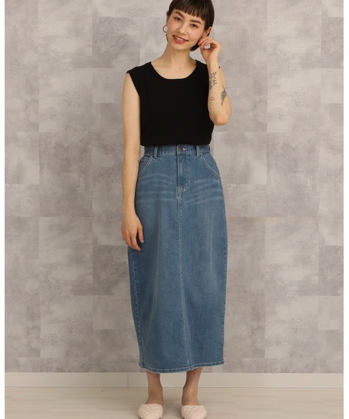 「PREFERIR」 デニムスカート SMALL ダークネイビー レディース_画像5