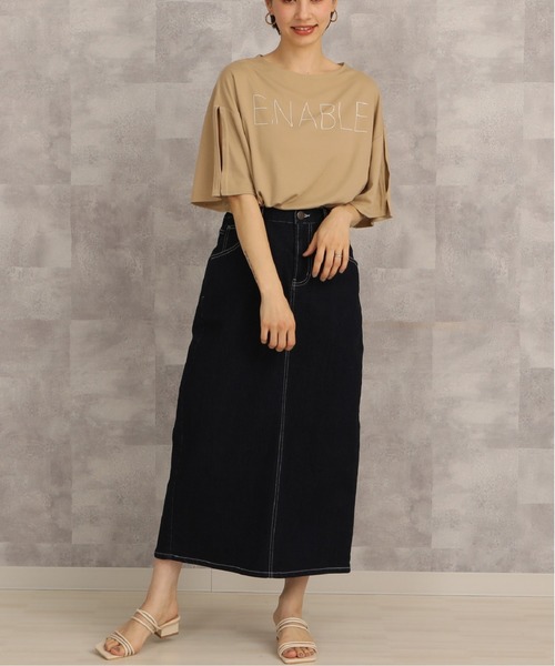 「PREFERIR」 デニムスカート SMALL ダークネイビー レディース_画像6