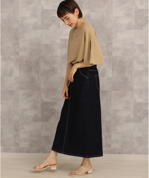 「PREFERIR」 デニムスカート SMALL ダークネイビー レディース_画像7