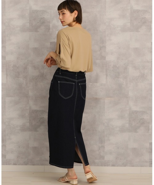 「PREFERIR」 デニムスカート SMALL ダークネイビー レディース_画像8