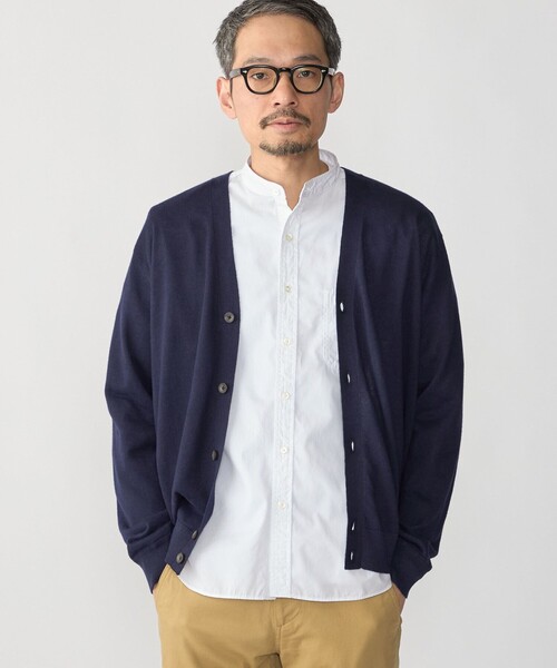ラミー　刺し子　ゆったり　半纏　薄手カーディガン SHIPS（シップス） セーター ニット SHIPS:「接触冷感/ 手洗い可能