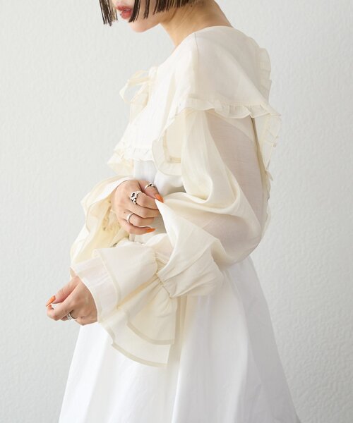 「w closet」 長袖シャツ FREE ピンク レディース_画像4