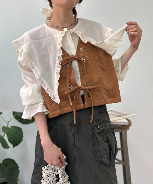「w closet」 長袖シャツ FREE ピンク レディース_画像8