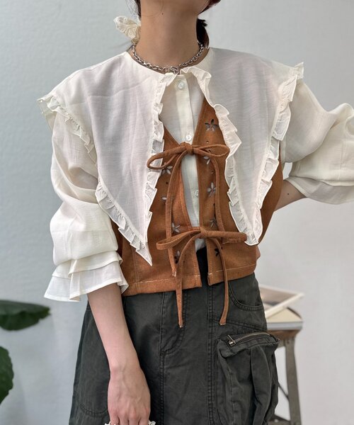 「w closet」 長袖シャツ FREE ピンク レディース_画像9