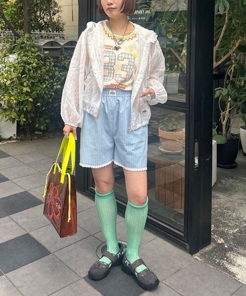 ブラウス シャツ 「HELLO.SANFRANCISCO/ハローサンフランシスコ」ドット柄フリルシアーパーカー レディースの画像