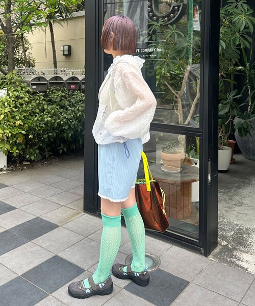 ブラウス シャツ 「HELLO.SANFRANCISCO/ハローサンフランシスコ」ドット柄フリルシアーパーカー レディースの画像