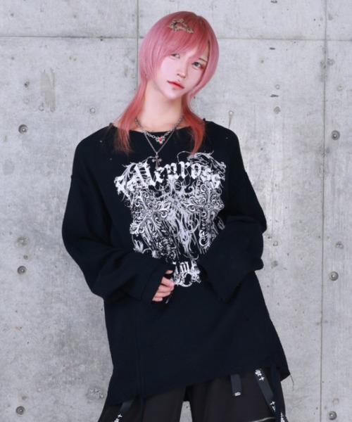 Amilige（アミリージュ） tシャツ ダブルクロスプリントダメージガーゼ