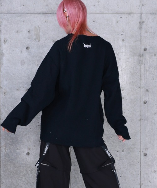 Amilige（アミリージュ） tシャツ ダブルクロスプリントダメージガーゼ