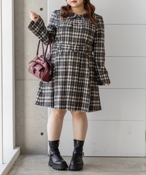 「CLETTE」 長袖ワンピース LL ブラック レディース_画像2