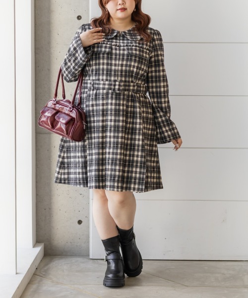 「CLETTE」 長袖ワンピース LL ブラック レディース_画像3