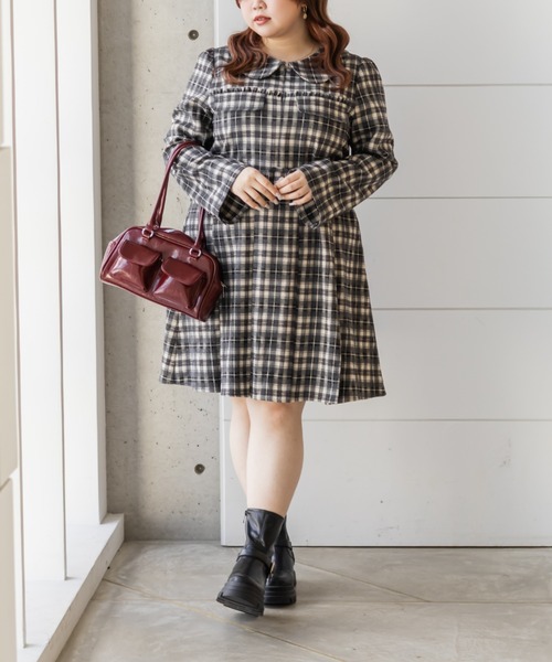 「CLETTE」 長袖ワンピース LL ブラック レディース_画像4