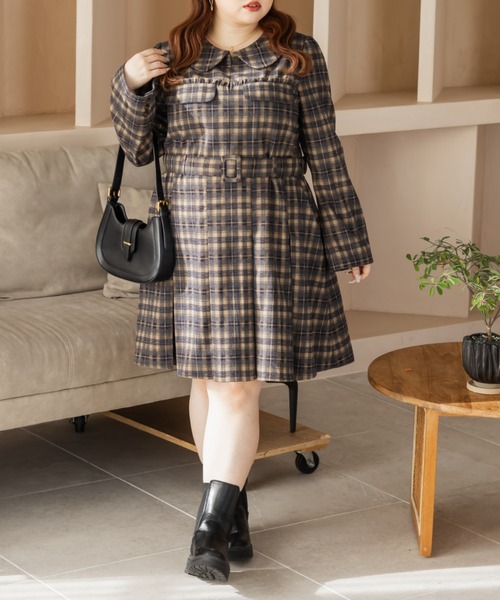 「CLETTE」 長袖ワンピース LL ブラック レディース_画像7