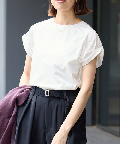 IENA（イエナ） tシャツ 半袖 ツイストスリーブTシャツ レディース
