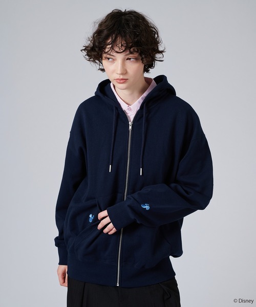 「ONCILY」 ジップアップパーカー「Disneyコラボ」 SMALL ネイビー メンズ_画像5