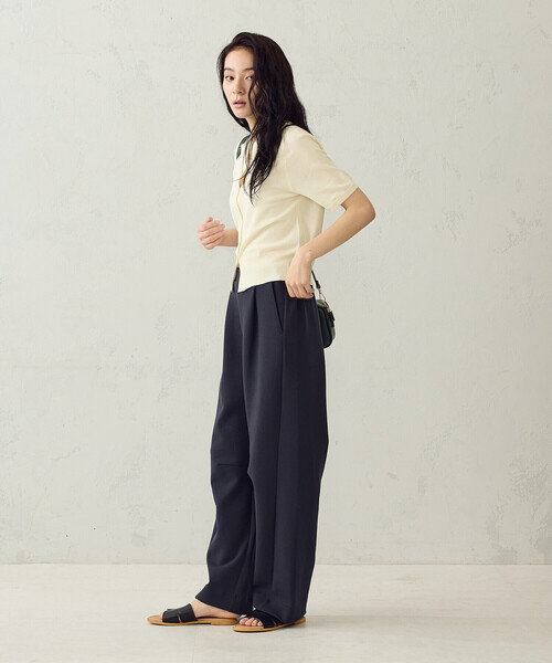 「COMME CA ISM」 ニットカーディガン LARGE アイボリー レディース_画像3
