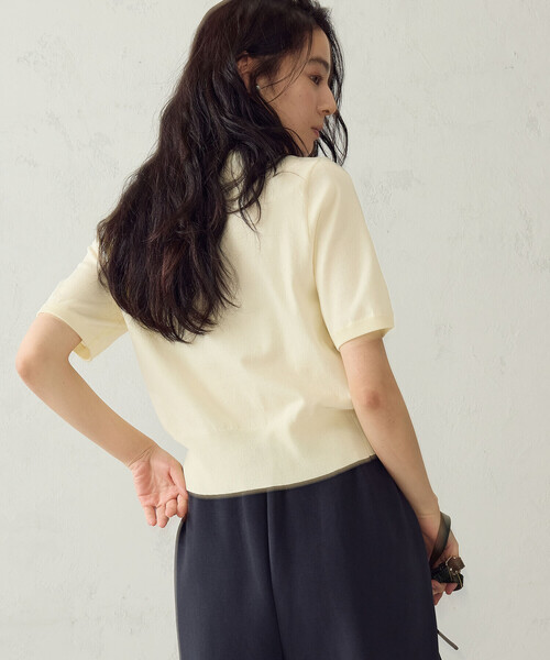 「COMME CA ISM」 ニットカーディガン LARGE アイボリー レディース_画像7