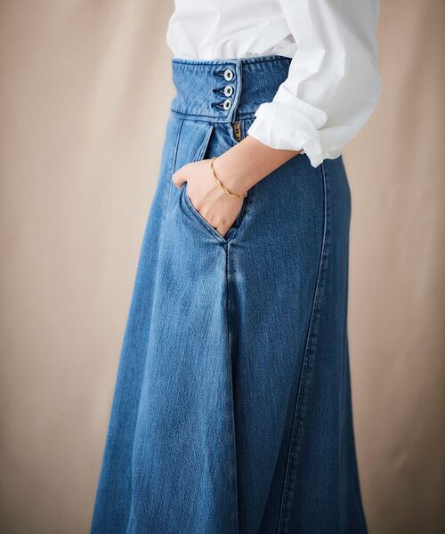 「le.coeur blanc」 デニムスカート 36 ブルー レディース_画像2