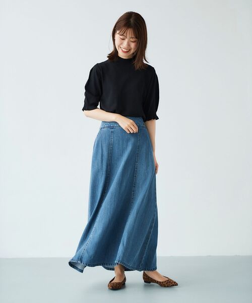 「le.coeur blanc」 デニムスカート 36 ブルー レディース_画像3