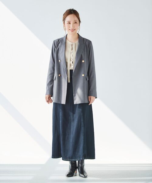 「le.coeur blanc」 デニムスカート 36 ブルー レディース_画像6