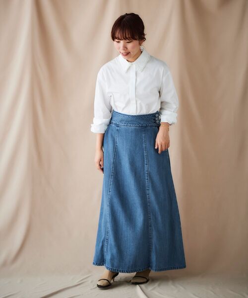 「le.coeur blanc」 デニムスカート 36 ブルー レディース_画像8