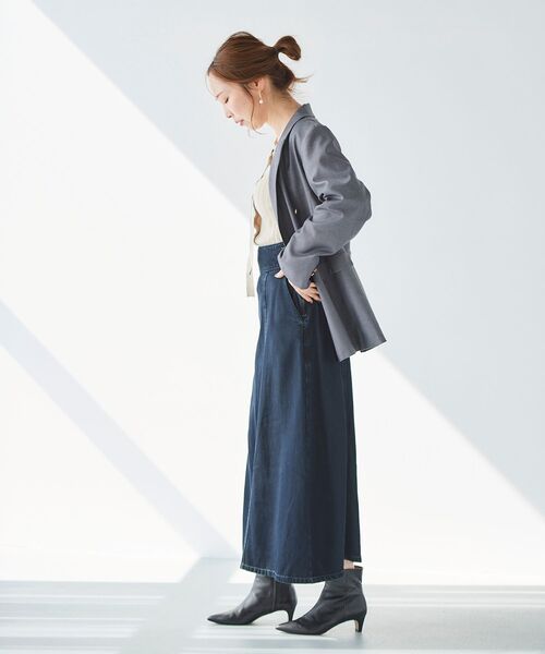「le.coeur blanc」 デニムスカート 36 ブルー レディース_画像9