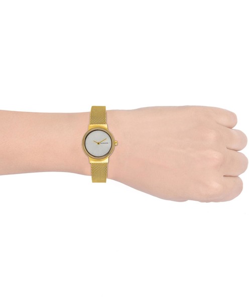 【国内即発】スカーゲン SKAGEN 腕時計 SKW2717 FREJA LILLE ゴールドトーン スチールメッシュウォッチ SKW2717