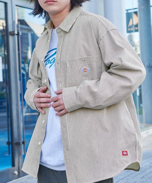 Dickies（ディッキーズ） シャツ ワッペン刺繍オーバーサイズツイル