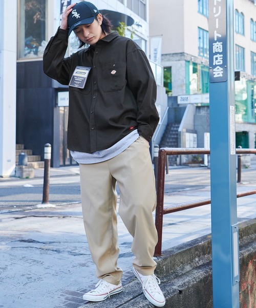 Dickies（ディッキーズ） シャツ ワッペン刺繍オーバーサイズツイル