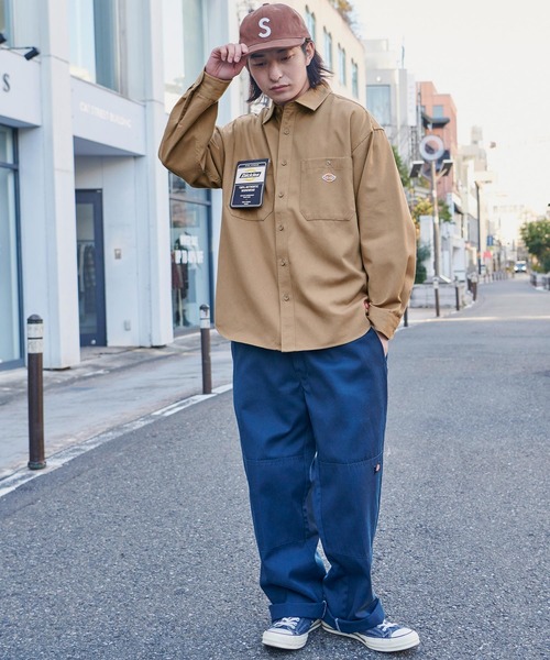 Dickies（ディッキーズ） シャツ ワッペン刺繍オーバーサイズツイル