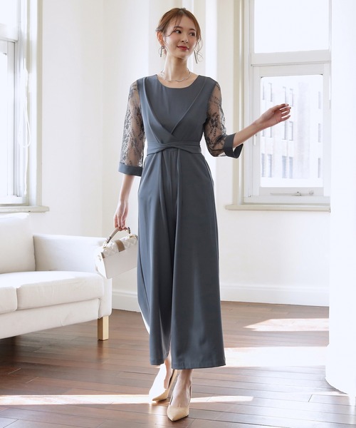 パーティー パンツドレス ジャンプスーツ ロング DRESS+ パンツドレス ジャンプスーツ シフォン S M L パーティー