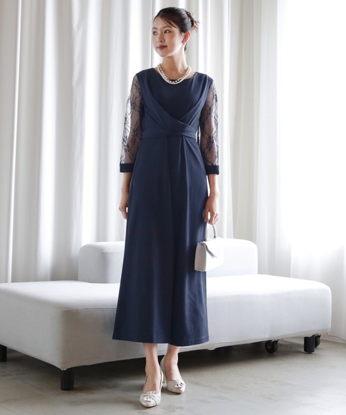 パンツドレス シアー フリル ジャンプスーツ パーティー ドレスプラス DRESS+ パーティー 結婚式 ジャンプスーツ パンツ