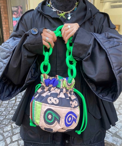 お纏めリクエスト※ライトグリーンベロア巾着ショルダー♡ダークブルーW絞りバッグs お纏めリクエスト※ライトグリーンベロア巾着ショルダー♡ダークブルーW