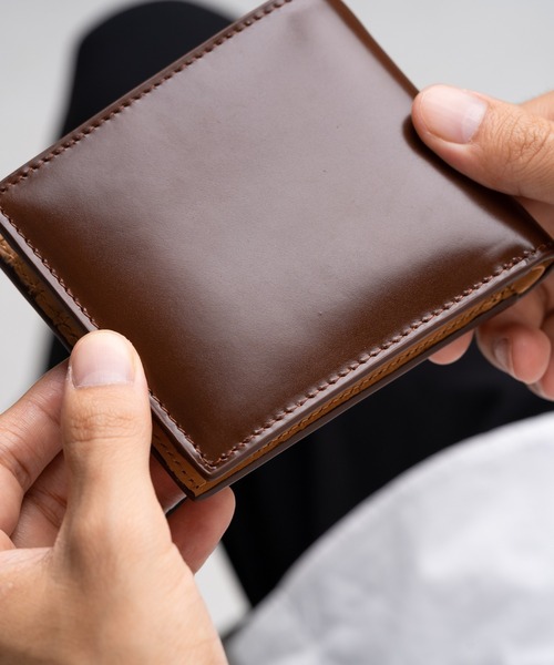 MURA 財布 コードバン調 牛本革 フルグレイン スムースレザー