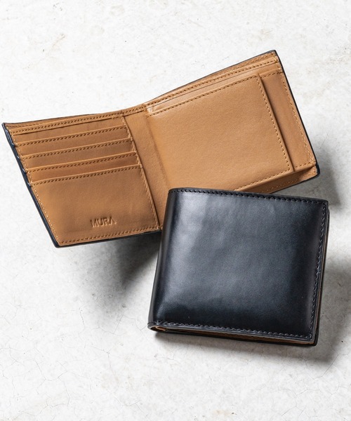 MURA（ムラ） 二つ折り財布 財布 コードバン調 牛本革 フルグレイン